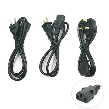 1 бр. висококачествен захранващ кабел за променлив ток, штепсельная вилица САЩ, ЕС, кабел за зареждане от PC лаптоп + Безплатна доставка