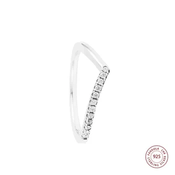 100% 925 сребро, вечно желание, наполовина блестящи пръстени за жени, сватбена годежен пръстен на пръста си, Бижута на едро