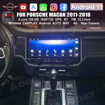 12,3-инчов Android За Porsche Macan 2011 2012-2018 Кола Стерео Радио Tesla Экранный Радиоплеер Автомобилен GPS Навигационен Главното Устройство
