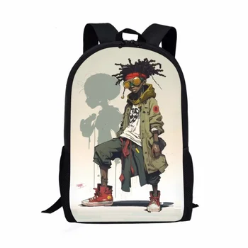 2023, училищна чанта с изображение на черен Човек в стил хит-пънк, училищна чанта за деца, ежедневни чанти за книги, детска раница, ученически чанти за тийнейджъри, Mochila