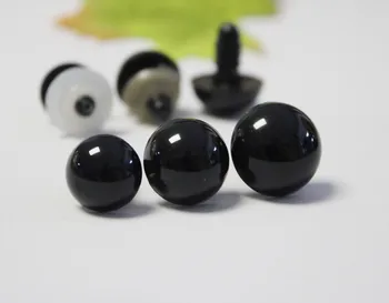 30 бр./лот, 14 мм-28 мм/30 мм/40 мм/50 мм и висококачествени ярки напълно черни кръгли играчка очички-размер по избор