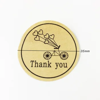 500 бр./лот, кръгла благодарност със стикери на велосипедную печат за подарък, креативен интериор, опаковки, украса