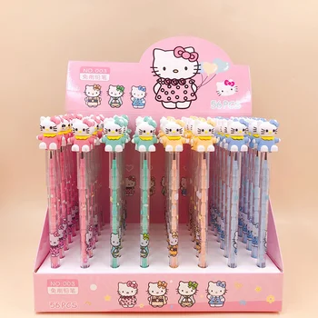 56шт Механичен молив Sanrio Hello Kitty Cinnamoroll Студентски силиконови накрайници Молив за писане Ученически пособия Набор от офис консумативи Аниме