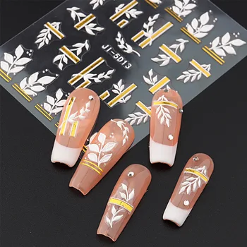 5D Relif Етикети За Дизайн на Ноктите С Релефни Цветя Камелия Листа Дизайн на Самозалепващи се Етикети За Маникюр Лейси Пеперуда Аксесоари За Нокти