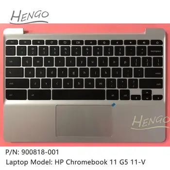 900818-001 Сребро нов оригинален калъф на HP Chromebook 11 G5 11-V с стойка за ръце, bezel за клавиатура, калъф