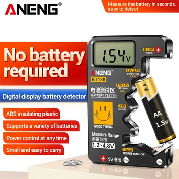 ANENG BT189 Тестер за батерии кнопочного елемент Универсален домакински LCD дисплей 9 N D C AA AAA Тестер за батерии Power Bank Детектори за Инструменти