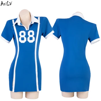 AniLV 2023 Нови футбол мажоретки за момичета, синя рокля, универсално женско спортно футболно рокля, Костюми за cosplay