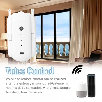 Sasha Smart Curtain Motor BT Switch гласово управление, Електрически завеса Робот таймер за управление на приложението е Съвместимо с Алекса Google Home