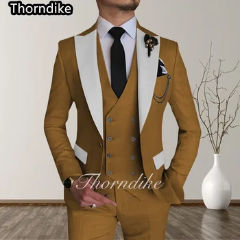 Thorndike 2022, ново записване, лъскава сребърна юфка, Однобортный сватбен банкет, на Младоженеца, Приближените, мъжки дрехи в западен стил