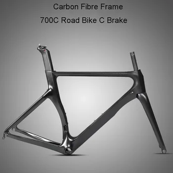TWITTER Рамка от въглеродни влакна R3 с предната вилица, рамки за пътят мотори със защита от вятър 700C, черни аксесоари за велосипеди