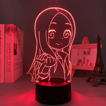 Аниме led лампа, сладко Майстор на Takagi Сан, за украса на детска спални, осветление, подарък за рожден ден, декор, манга, 3D лампа