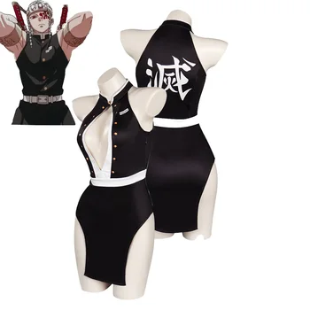 Аниме Uzui Tengen Demon Slayer Cosplay костюм Рокля Женски гащеризон Екипировки Косплеи Хелоуин Кралят боди костюм