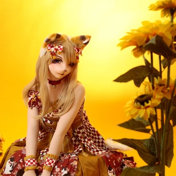 (Бастет) AlterEgo Кигуруми Кроссдресс cosplay японската ролева игра аниме герой с маска на Котка върху цялата глава, Кукла с перука