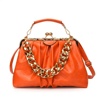 Брандираната плиссированная дамска чанта с дебела верига, в чантата, качествена кожена дамска чанта на рамото, дизайнерска луксозна чанта през рамо Clouds