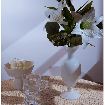 Ваза за цветя, за декориране на масата, стъклена ваза за хола, Маса за декорации 