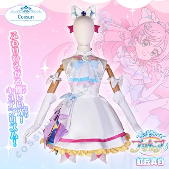 Висящи небето! Cure Prism Cosplay костюм за Хелоуин Аниме Облекло Хубава рокля в стил Лолита 