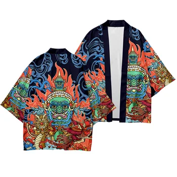 Години двойка, традиционни японски облекла, панталони-кимоно, мъжки ретро-юката, на азиатския модерен костюм в стил Тан, яке Harajuku Hanfu