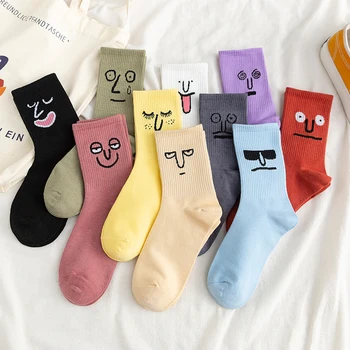 Дамски чорапи-изненади Унисекс, мъжки забавни разноцветни чорапи в стил харадзюку за момичета, мъжки зимни градинска дрехи, сладки памучни чорапи Kawaii