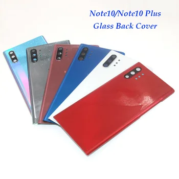 За Samsung Galaxy Note10 N970F Note 10 Plus N975F Задната част на Кутията на Батерията Стъклен Панел на Корпуса на Задната Врата С Обектива на Камерата и Логото на