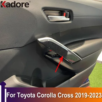 За Toyota Corolla Cross 2019-2021 2022 2023, за украса на Дръжката на Крилото подлакътник, Украса за интериора, аксесоари от ABS-въглеродни влакна