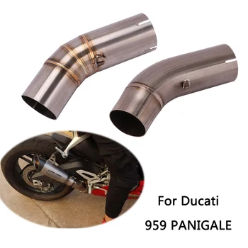 За ауспуха на мотоциклета Ducati 959 Panigale от неръждаема стомана/титанова сплав, средната свързваща тръба, тампон на изпускателните тръби от дясната страна