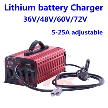 интелигентно регулируемо литиевое зарядно устройство 48V 5-25A за 36v 48V 60V 72V Lifepo4 Li-ion 20-230ah с дисплей защита