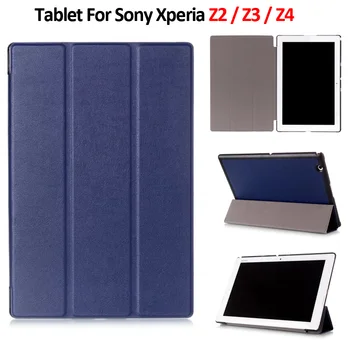 Калъф За Sony Xperia Z2 Tablet Case От Изкуствена Кожа, флип-надолу Капака на Таблет Funda За Sony Xperia Z2 Z3 Z4, Защитен Калъф, син/черен