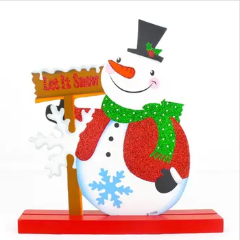 Коледна украса, дървени трапезни декорация за дома, офиса, спални, украса на работния плот, подарък за рожден ден за деца, приятели