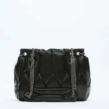 Луксозна дизайнерска дамска чанта с високо качество изкуствена женската кожа, чанта за софтуера на веригата, женствена чанта-дамска чанта, дамска чанта-кофа под формата на диамант Za