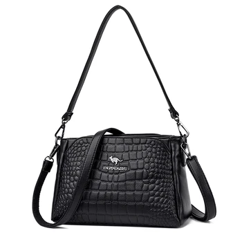 Луксозна Дизайнерска марка модерна чанта-месинджър 2023, Трендови нови чанти през рамо с крокодиловым модел, Висококачествени дамски портмонета от изкуствена кожа