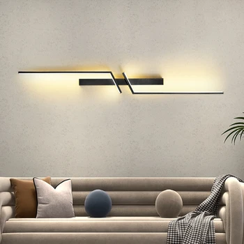 Минималистичен дълъг стенен лампа Модерен минималистичен малка странична лампа за спални, решетка за дивана, монтиран на стената лампа на заден план