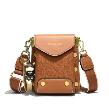 Мода тенденция на портфейли и дизайнерска чанта, дамска кожена мини чанта, ежедневна чанта през рамо за момичета, чанта през рамо за телефон