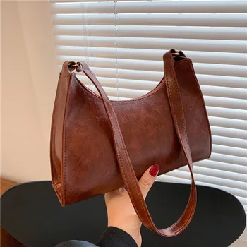 Модерна Елегантна чанта за пазаруване ретро Ежедневни дамски чанти-тоут през рамо Дамски кожени обикновена чанта на верига за жени bolso
