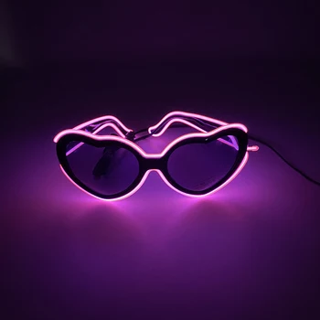 Модерни Декоративни очила във формата на сърце, декорация на партита, неон led слънчеви очила за нощен клуб, DJ, фестивал денс музика