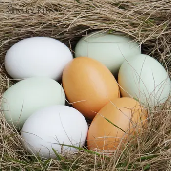 Монтесори Дървено Яйце и Чаша Дървено Яйце направи си САМ Ръчно Рисувани Драскат Великденски Яйца Игри Къща Ролеви Игри, Играчки За Деца
