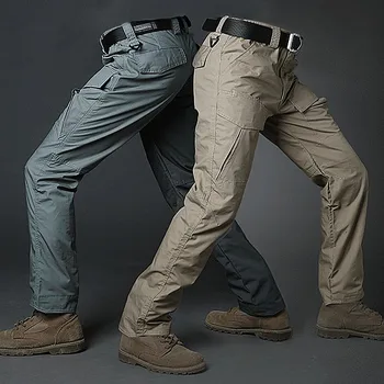 Мультикамерный от специалните сили на САЩ, черни тактически панталони-карго, водоустойчив мъжки ежедневни военни армейските работни мъжки панталони, спортни панталони