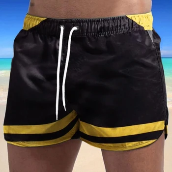 Мъжки бански, шорти с 3D принтом, ежедневни, спортни къси панталони за фитнес, тренировки за фитнес, летни плажни бързо съхнещи топене