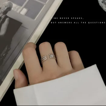 Нов модерен ретро-пръстени с цифров мащаб за унисекс, диво геометрично регулируем пръстен за отношение на пръст, минималистичные изящни бижута за подаръци
