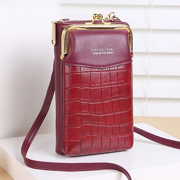 НОВА модерна чанта през рамо с каменен модел, дамски луксозна чанта Samll от изкуствена кожа, джоб за телефон, госпожа портфейл, чанта през рамо, Чанти