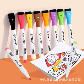 Новата дръжка за бяла дъска с пискюл от лента, стираемый маркер с тънък връх, на водна основа, детска писалка за рисуване на графити с възможност за печат на лого