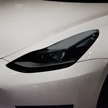 Нюанс на фаровете на автомобила, черна защитно фолио за защита на задното фенер, прозрачен стикер от TPU, аксесоари за Tesla Model 3 2021 2017-вкл.