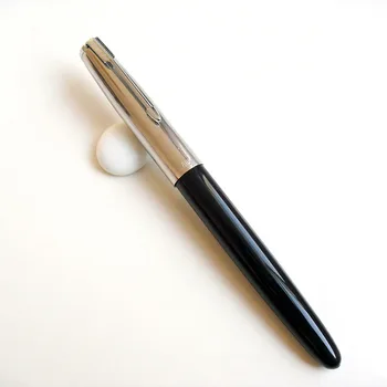 Писалка със сребърен клипс от смола YONGSHENG 616, Фино перо, Чернильная дръжка в черен Цвят за писане, Подарък ученически канцеларски материали, Офис консумативи