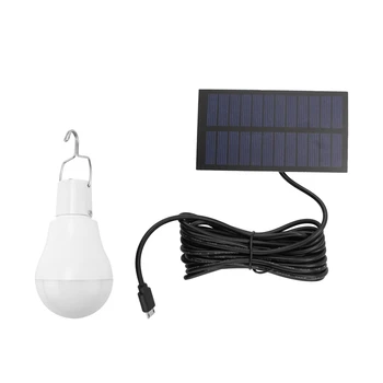 Преносим Led Слънчева светлина 15 Вата, светодиодна лампа, Акумулаторна батерия USB лампа за слънчева батерия, за пътуване на открито/на закрито, за къмпинг, за градината