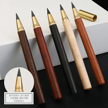 Ретро дървена вечен молив, месинг сандаловый бизнес подарък молив, дървени моливи за писане