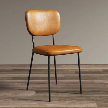 Скандинавски кожен стол с офис акцент, подова стол за спални, Дизайнерски шезлонги за улицата, мебели и интериор в японски стил DC035