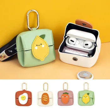 Скъпа чанта за слушалки с плодове, окачване, мини чанта за съхранение на червило от микрофибър, портфейл за монети, многоцелеви портфейл