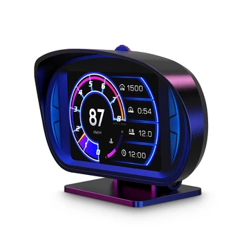 Сот P2 Двухсистемный HUD Измерване на наклон наклон OBD2 GPS за измерване на Скоростта Аларма за превишаване на скоростта Турбо-спирачен тест на автомобила Централен дисплей