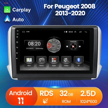 Стерео Android 2 Din Универсални Автомобилни Видеорекордери За Peugeot 2008 2013-2019 2020 Радио GPS Навигация, RDS FM Свързани Системи