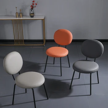 Стол за Сядане на масата за вечеря Пода, Модерни Кожени Стоманени Дизайнерски Столове От Бял Ратана, Единични Сладки Шезлонги Salle Manger, Скандинавски Мебели