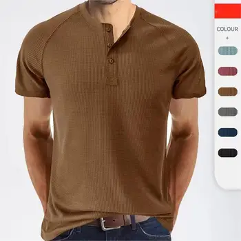 Тениски Henry 2023, лятна ежедневни однотонная мъжка тениска с къс ръкав Homme